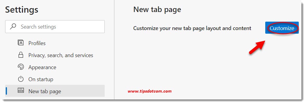 New Microsoft Edge new tab page settings New Microsoft Edge new tab page settings