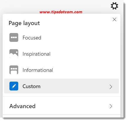 New Microsoft Edge new tab page settings New Microsoft Edge new tab page settings