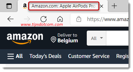 Edge tab displays the page title Edge tab displays the page title