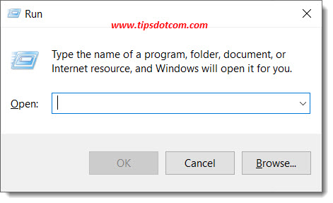 The Windows run box The Windows run box