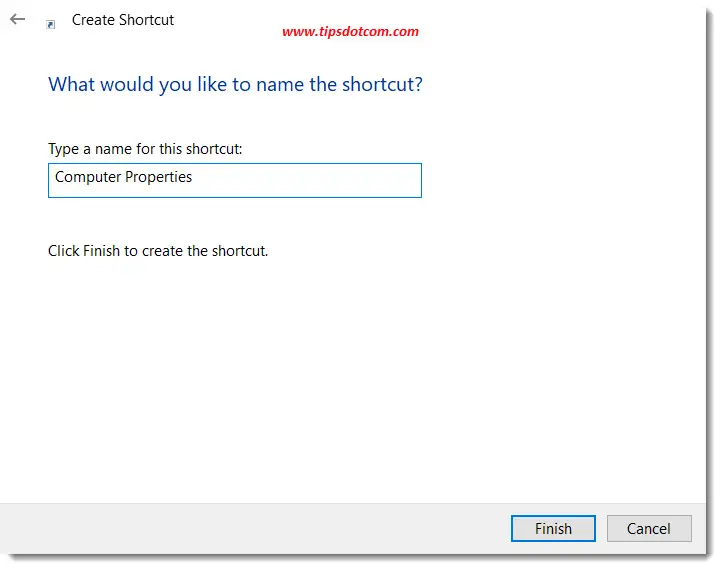 Naming your schortcut Naming your schortcut