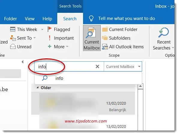 Outlook Search is Not Working 01