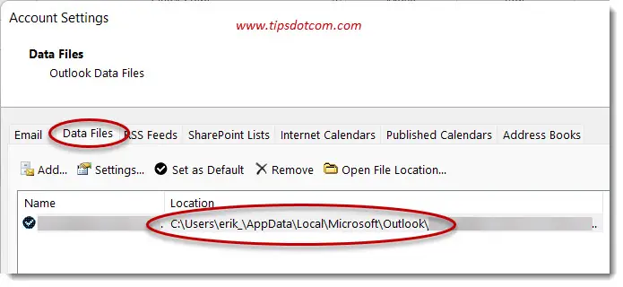 The Outlook data file (pst file)
