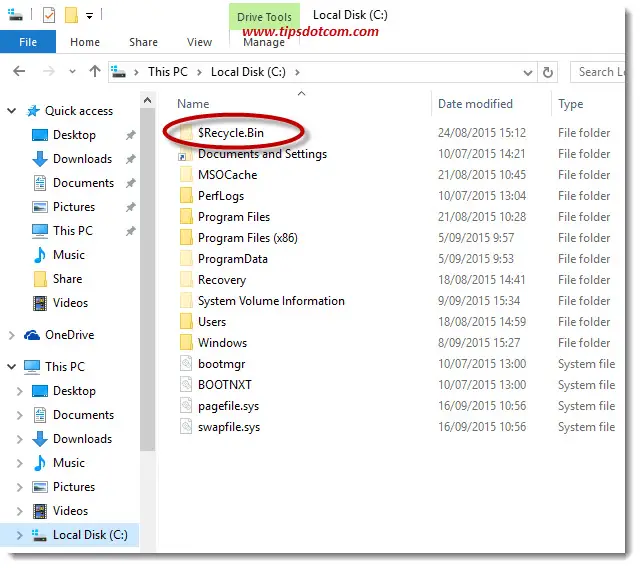 what is recycle bin folder in windows 7