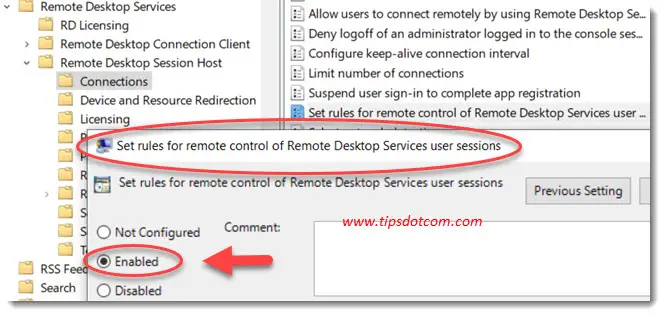 Preparing group policy settings to shadow a remote desktop session in Windows 10 Preparing group policy settings to shadow a remote desktop session in Windows 10
