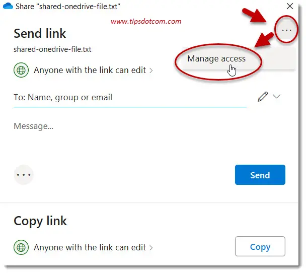 Manage access to your shared OneDrive file Manage access to your shared OneDrive file