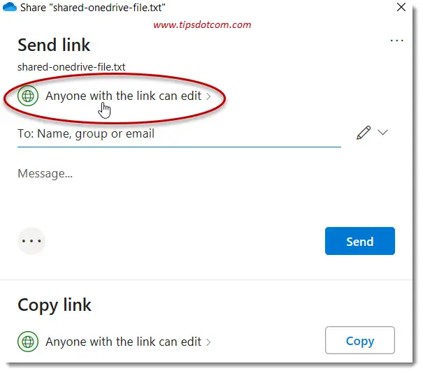 Click "Anyone with the link can edit" Click "Anyone with the link can edit"