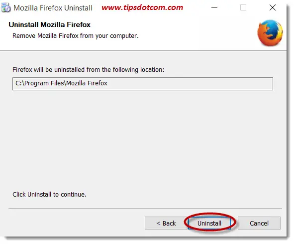 cannot open or uninstall mozilla firefox