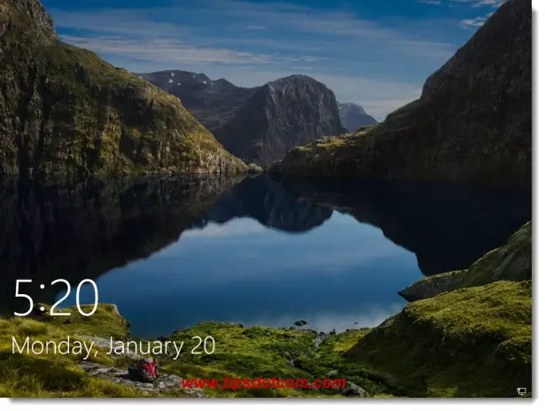 The Windows 10 lockscreen