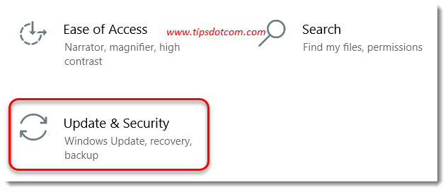 Go to update & security Go to update & security