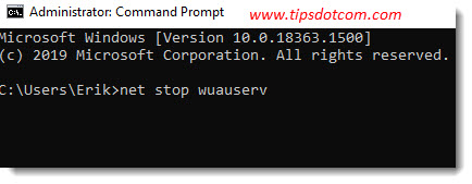 net stop wuauserv net stop wuauserv