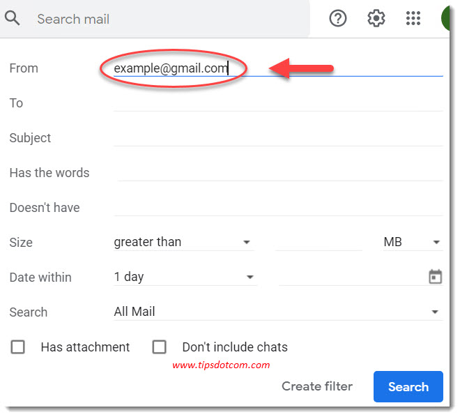 Delete all emails from a sender