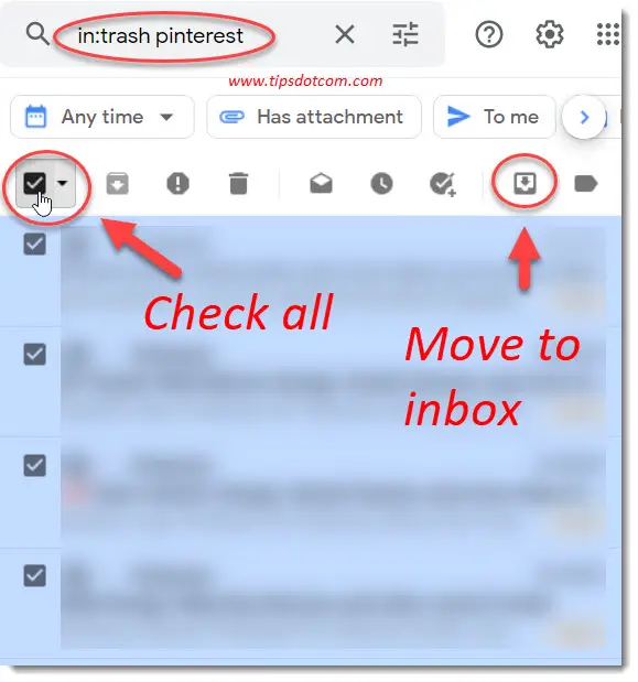 Undeleting multiple emails in Gmail