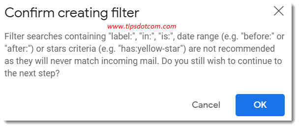 Gmail filter will not match new incoming mail