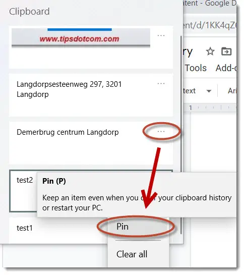 Pin Windows 10 clipboard history items Pin Windows 10 clipboard history items