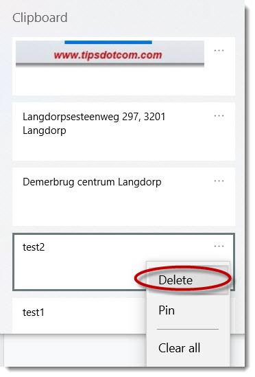 Deleting Windows 10 clipboard history items Deleting Windows 10 clipboard history items