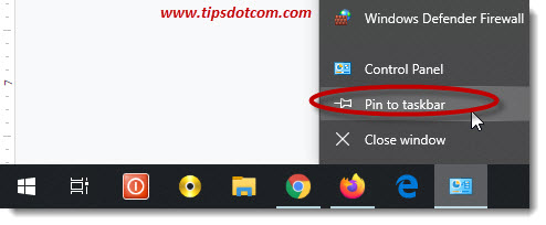 Pin the Windows 10 control panel icon to your taskbar