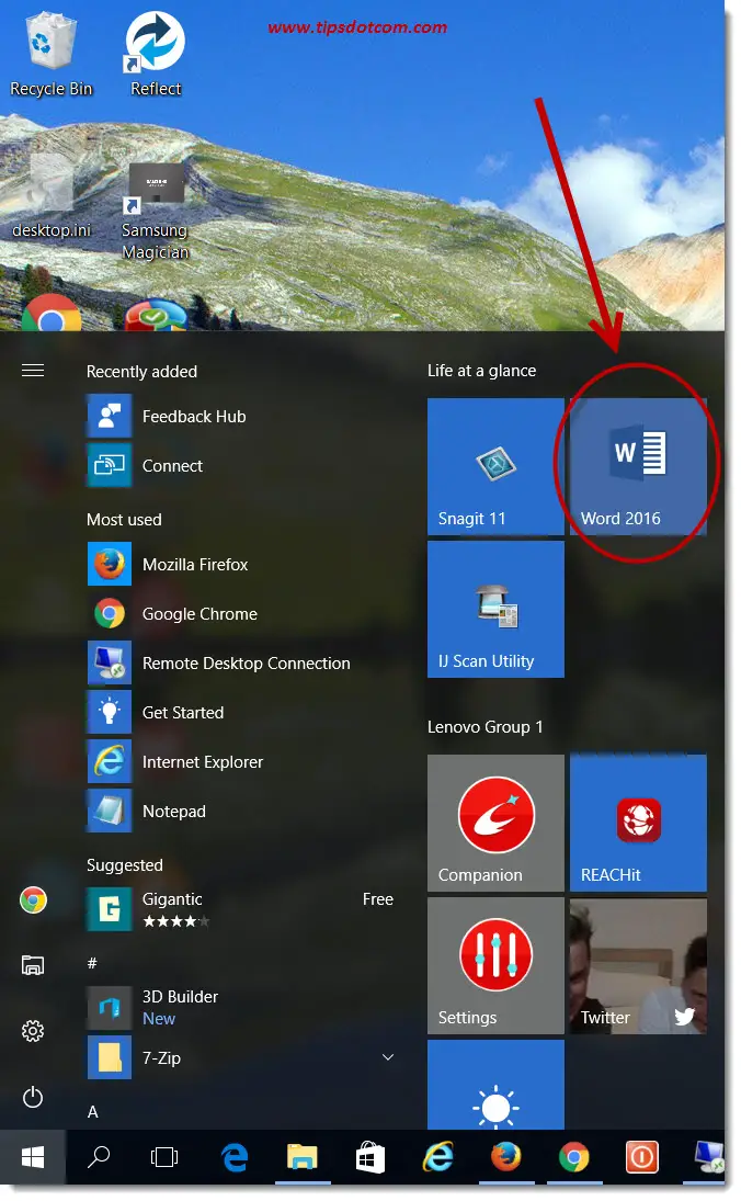 add windows 10 app shortcut to desktop