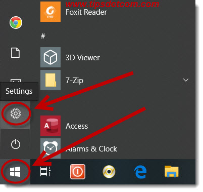 Windows 10 settings