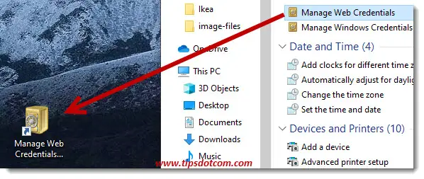 Manage web credentials via Windows 10 God mode Manage web credentials via Windows 10 God mode
