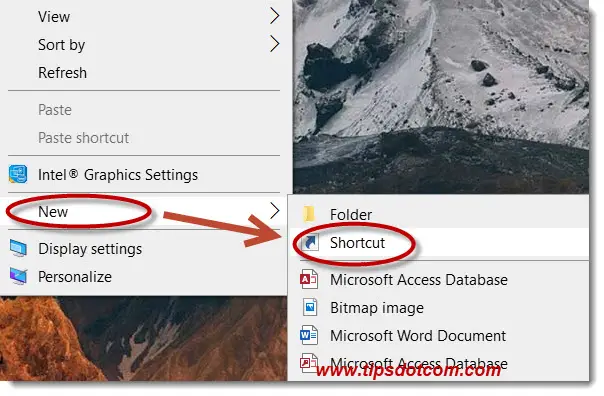 Select new - shortcut Select new - shortcut