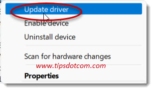Update a driver in Windows 11 device manager Update a driver in Windows 11 device manager