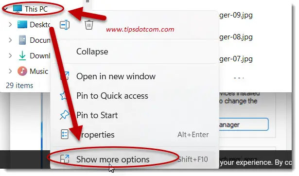 Select “Show more options” Select “Show more options”