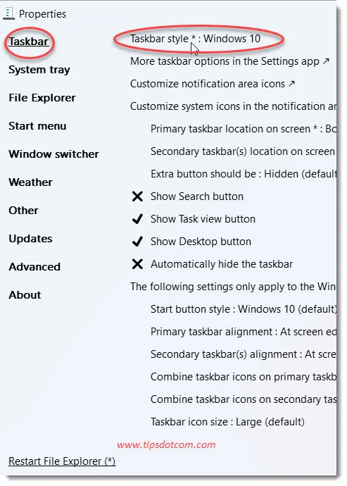 In the “Taskbar” section, select “Windows 10” In the “Taskbar” section, select “Windows 10”