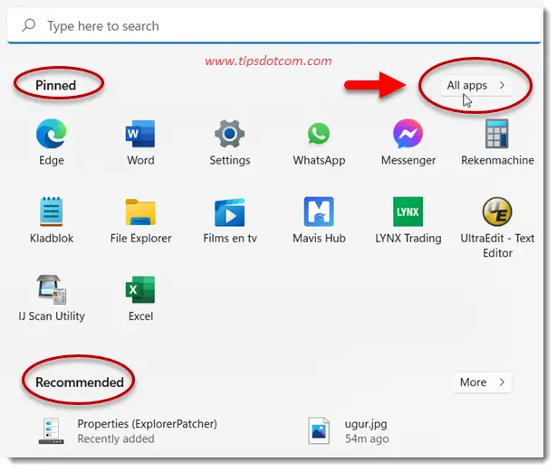 The Windows 11 start menu doesn't show "All Apps" by default The Windows 11 start menu doesn't show "All Apps" by default