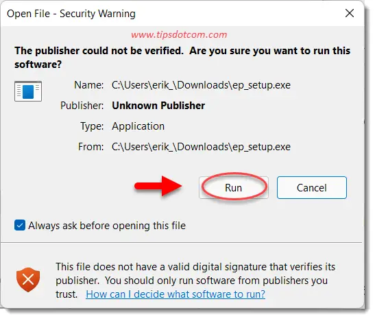 Explorer Patcher might prompt a security warning Explorer Patcher might prompt a security warning