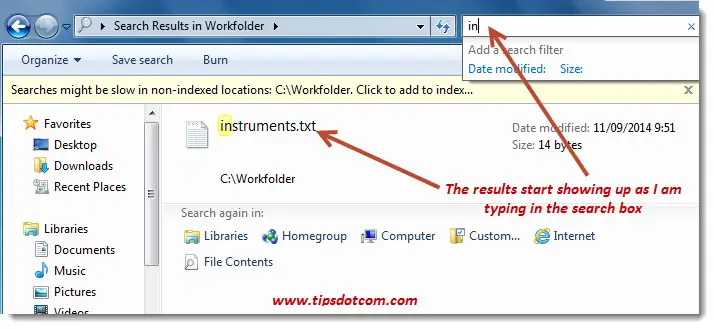 Windows Search in File Contents - Step 06 Windows Search in File Contents - Step 06